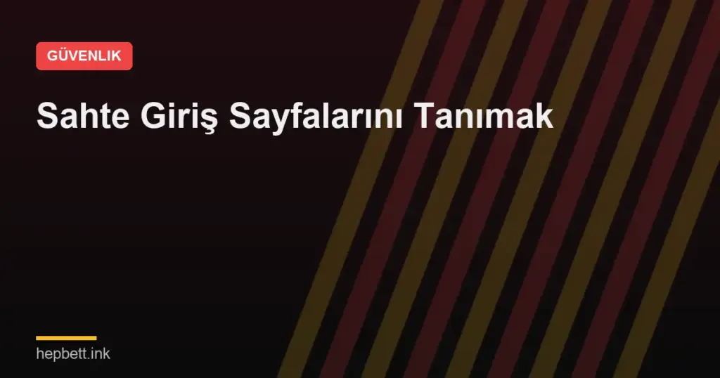 Sahte Giriş Sayfalarını Tanımak