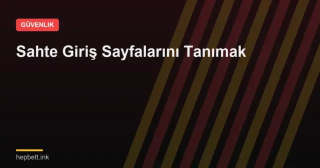 Sahte Giriş Sayfalarını Tanımak